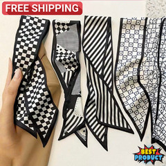 4pcs/set Women’s Headscarf Simple HeadWear Silk Hair Ties Graceful Fashion Scarf