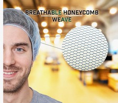 Pack of 100 Disposable 21″ Honeycomb Hair Nets Nylon Breathable Caps Head Cover