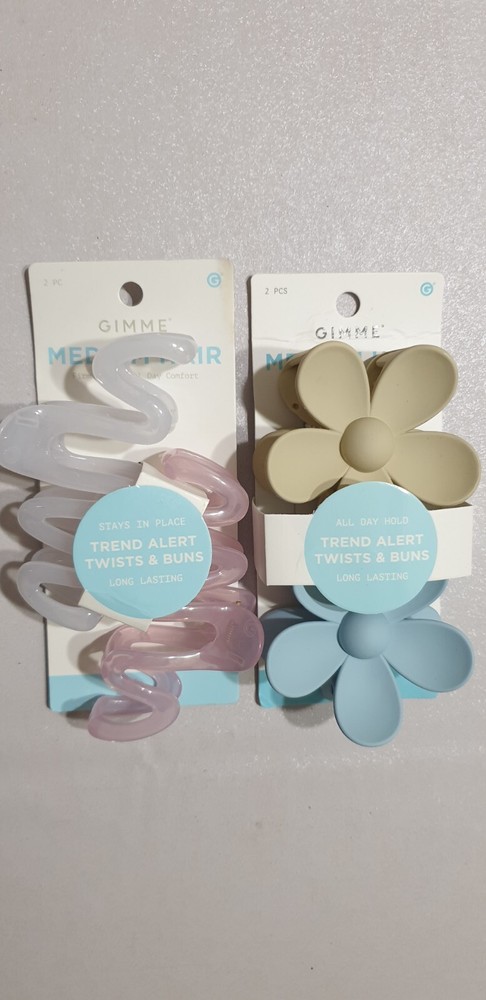 Pack of 4 Gimme Beauty Medium Flower Shaped Hair Claw Clips Accessories Fashion