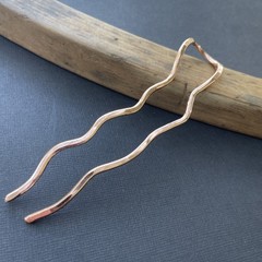 Copper Hair Fork, Stick, Slide, Artisan Made Pure Copper