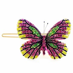 USA BUTTERFLY Hair Clip Hairpin use Swarovski Crystal Elegant Multi Color B-10