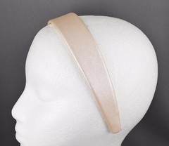 Pink soft faux leather headband textured 1.25 inch wide hair band accessory