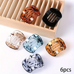 6Pcs Small Claw Clips Hollow Oval Hair Clips for Women Daily Wear Gifts
