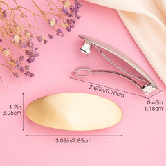 2Pcs 3Inch French Metal Oval Hair Barrettes for Women, Non-Slip Simple Large Hai
