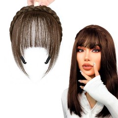Three Strands Braid Hairband w/ Sideburns & Bangs Trendy Braided Headband Women