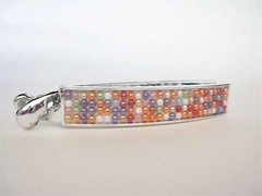 Silver acrylic multi-color beads banana hair claw clip