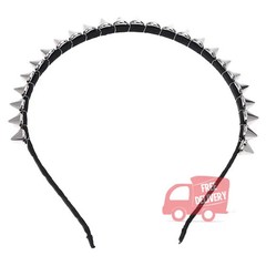 Silver Metal Stud Rivet Spike Headband Hair Band Punk Style Women Hair Accessory