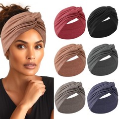 7” Extra Wide Head Bands Non Slip Boho Women’s Knotted Workout Hair Band