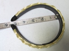 Lot 2 Blonde Synthetic Hair Headbands- One w/ Elastic & One Without ~1.5″ & 3/4″