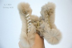 6.3″ Furry Hair Clip Soft Fluffy Claw Clips for 1 Count (Pack of 1), beige