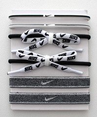 Nike Youth Ponytail Holders Hairbands 6 Pack Mix Black/White