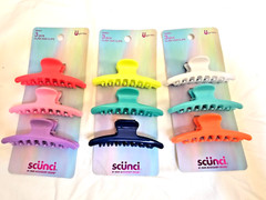 Scunci Claw Collection 3 Sets 9 Claw Hair Clips Cool Colors New