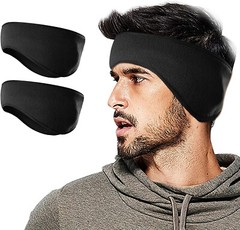 2PCS Windproof Fleece Ear Warmers Headband Comfy Winter Ear Muffs for Men Women