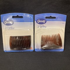 GOODY Dark Brown Hair Tuck Side Combs 2-Pack 2.25” New 2004 USA (2 Sets) G91