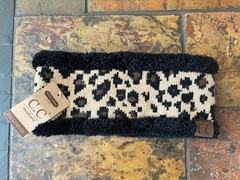 NWT C.C. Headband Earwarmer Leopard Print Sherpa Lined