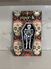 Piper K Pink Skeleton Coffin Hair Claw Clip
