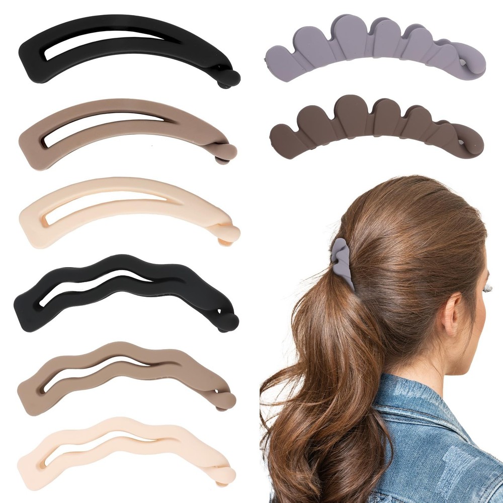 ANBALA 8Pcs Banana Clips For Women Matte 8 Count (Pack of 1), Multicolor