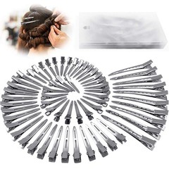 60Pcs Metal Duck Billed Hair Clips for Women Styling Sectioning, Silver Hair …