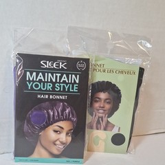 Sleek Satin Hair Bonnet Purple Maintain Your Style Women Black Owned MPN 765