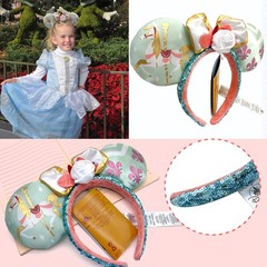 Disney-Park King Arthur’s Carousel Mickey Mouse Ears Headband Camellia Bow