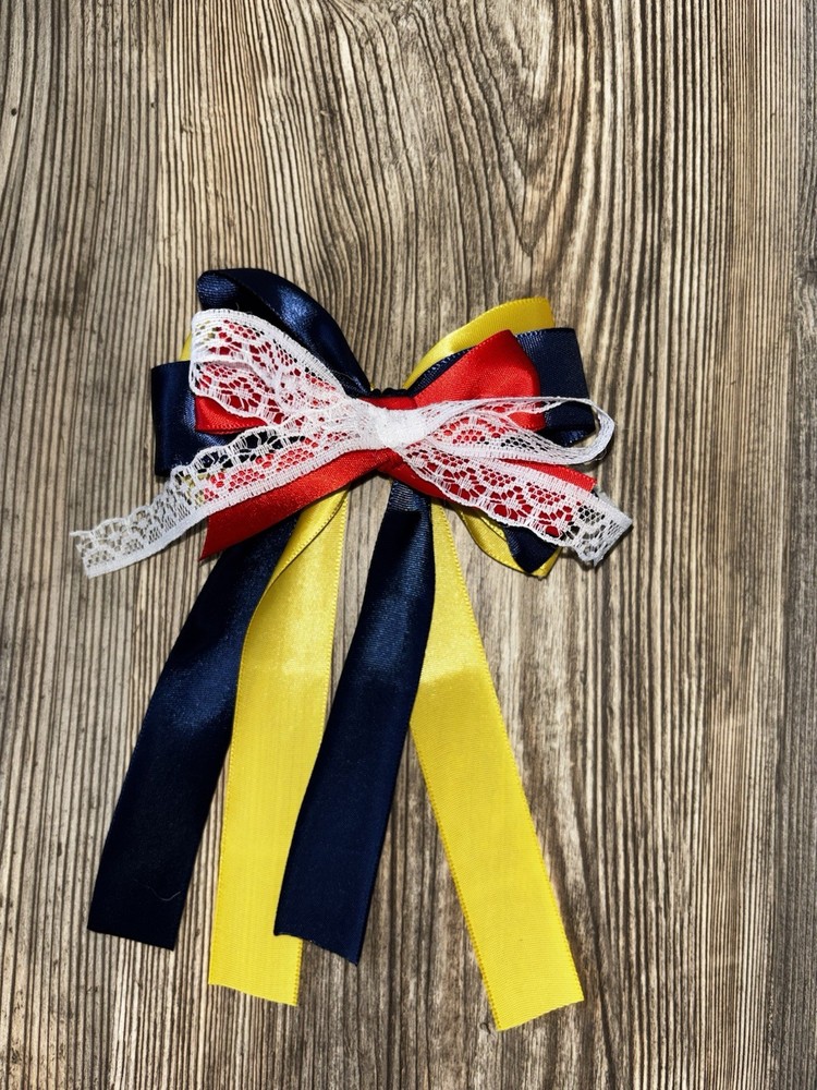 Cute Yellow, Navy, Red, and White Bow
