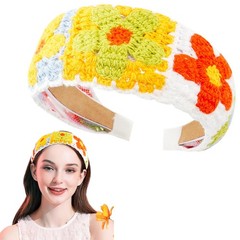 Crochet Headband for Women, Knitted Hippie Head Bands Scarf for Women 70s Hai…