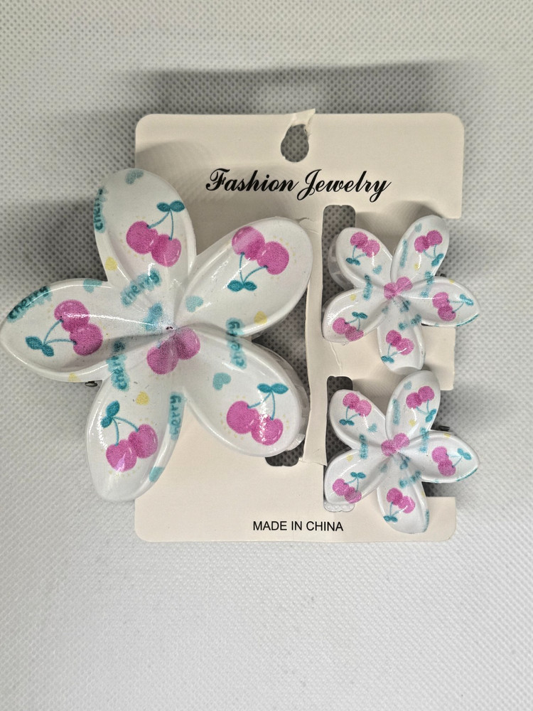 Cute Cherry Blossom Hair Claw Clips Set Summer Floral Hair Accessories for Girl