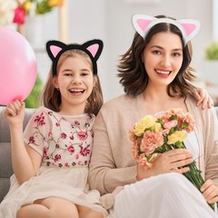 2Pcs Fuzzy Cat Ears Headband Plush Hair Hoops Soft Cat Ear Hairband Cute Makeup