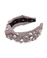 Lele Sadoughi Herringbone Embellished Knotted Headband Women’s OS Red/Silver