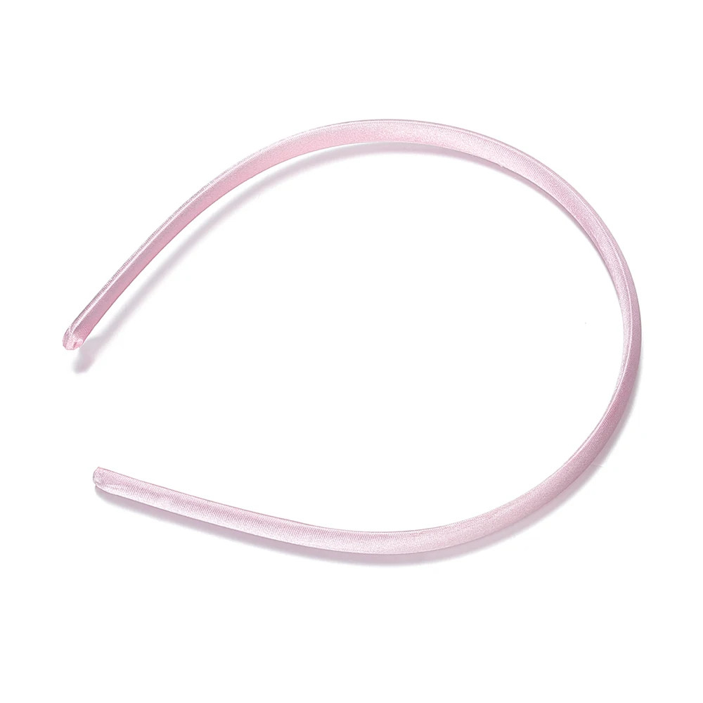10Pcs Fashion Satin Solid Color Headband Colorful Fabric Covered Thin Plastic Ha