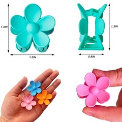 12 PCS Small Flower Hair Claw Clips 1.37 Inch Mini Jaw Clamps 6 Colors Tiny
