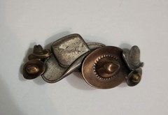 LD Hair Clip Womens Small Multicolor Western Cowboy Hats Metal Barrette French