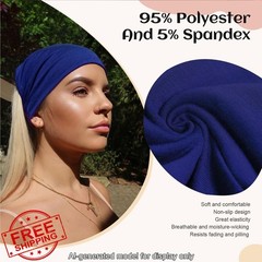WENNKINN 7″ Headbands 3 Pack Blue Purple Red Black