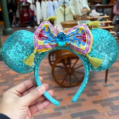 Disney Parks Princess Sequin Bow Minnie Mickey Mouse Ears Disneyland Headband