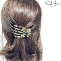 French Amie Bear Paw Small 2 ¾” Celluloid Handmade Yoga Jaw Hair Claw for Women