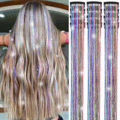 Hair Tinsel Clip in Pack of 12 Pcs Glitter Tinsel Hair Extensions 24 Inch Clip i