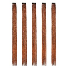 Colorful Tinsel Hair Extensions Clip in Synthetic for Women Girls Christmas Gift