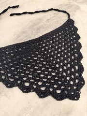 Handmade Crochet Bandana Head Scarf Cotton Boho Triangle Wrap Fest Cottagecore