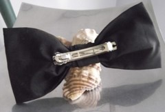 BLACK BOW HAIR BARRETTE CLIP, HAIR ACCESSORY, DAY, EVENING WEAR, NEW, AUSTRALIA