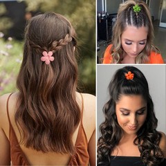 12 PCS Small Flower Hair Claw Clips 1.37 Inch Mini Jaw Clamps 6 Colors Tiny