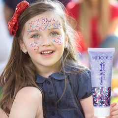 250Th Red White and Blue Patriotic Face Glitter,Fourth of July Star Hair Glitter