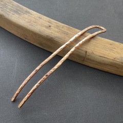 Curved Textured Metal Hair Stick, Handmade Unique