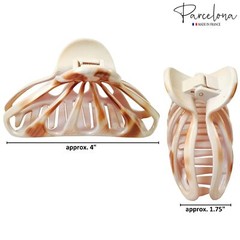 Parcelona French Rain Drop 4″ Large Celluloid Jaw Hair Claw for Women