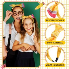 4 Pack Women Teacher Pencil Headbands Stretchy Comfortable Hair Accessories f…