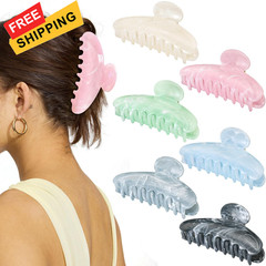 6 Pack Hair Claw Clips for Women – Large Large-Classic, Neutral Color