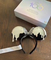 New Disney 100 Anniversary LE Platinum Drip Minnie Mouse Ears Headband D23