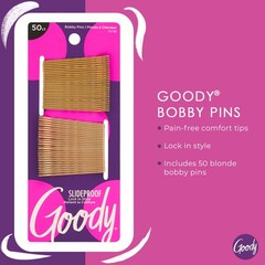 SlideProof Bobby Pins 50 Ct, Metallic Blonde, High Gloss Bobby Hair Pins for…