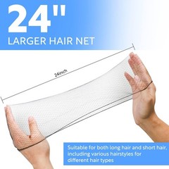 150Pcs Hair Net Black Set – 24 inches Invisible Elasticity Elastic Mesh Nylon…