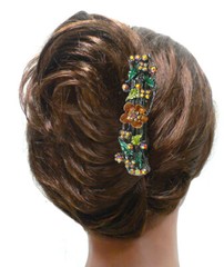 Set of 8 JCGY Med Size Barrettes Flower/Butterfly Sparkly Crystals YY86900-2-8