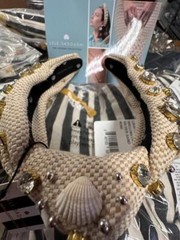 Lele Sadoughi Shellona Crystal Knotted Headband in Silver Sand
